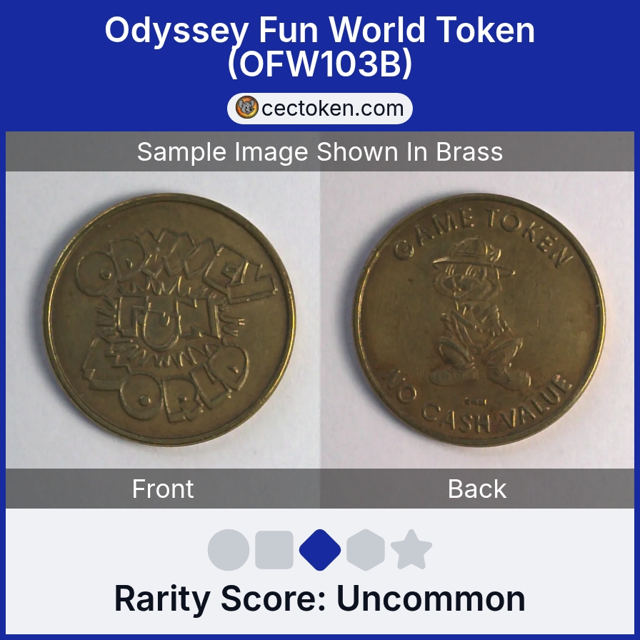 Odyssey Fun World OFW103B Odyssey Fun World Token (OFW103B) — sample listing image
