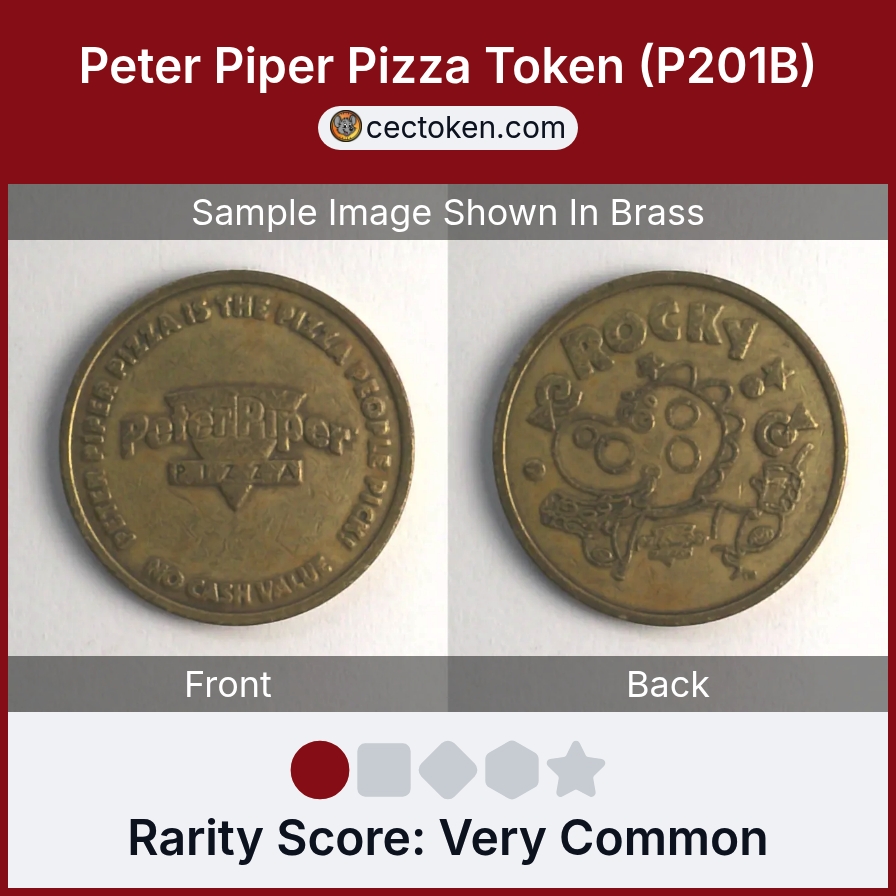 Peter Piper Pizza P201B Peter Piper Pizza Token (P201B) — sample listing image