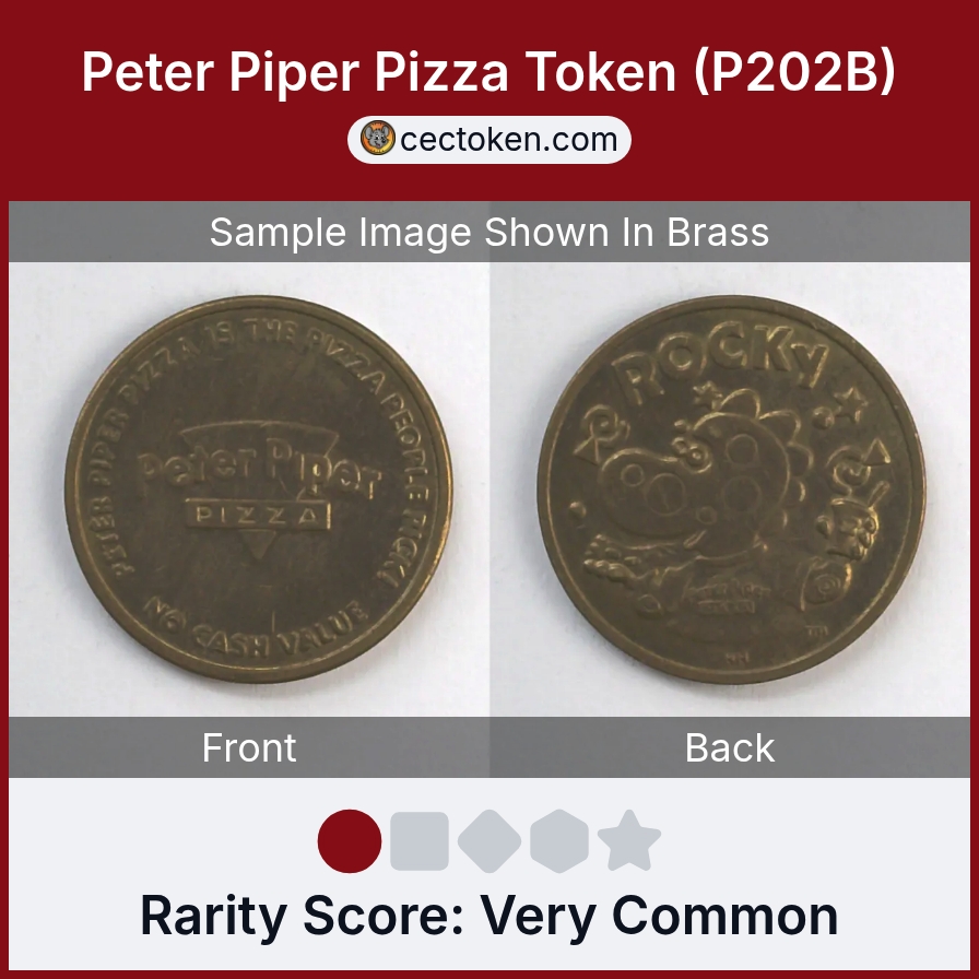 Peter Piper Pizza P202B Peter Piper Pizza Token (P202B) — sample listing image