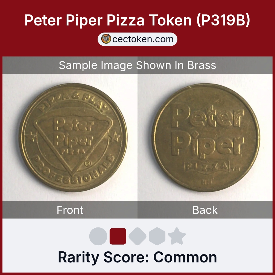 Peter Piper Pizza P319B Peter Piper Pizza Token (P319B) — sample listing image