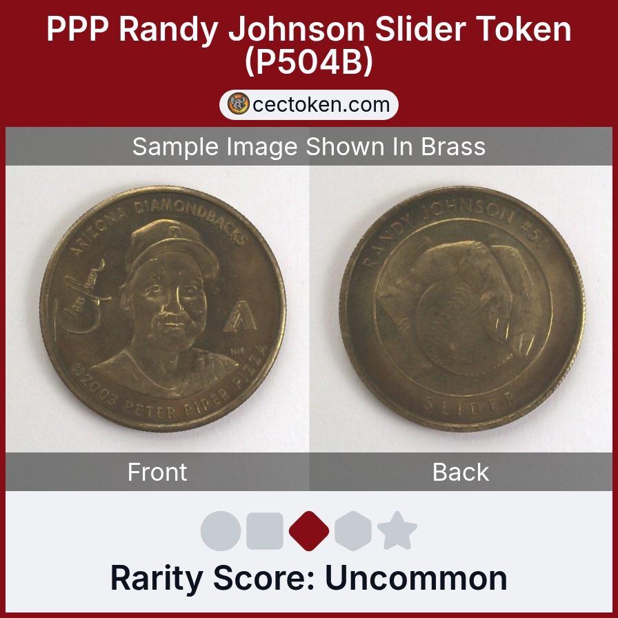 Peter Piper Pizza P504B PPP Randy Johnson Slider Token (P504B) — sample listing image