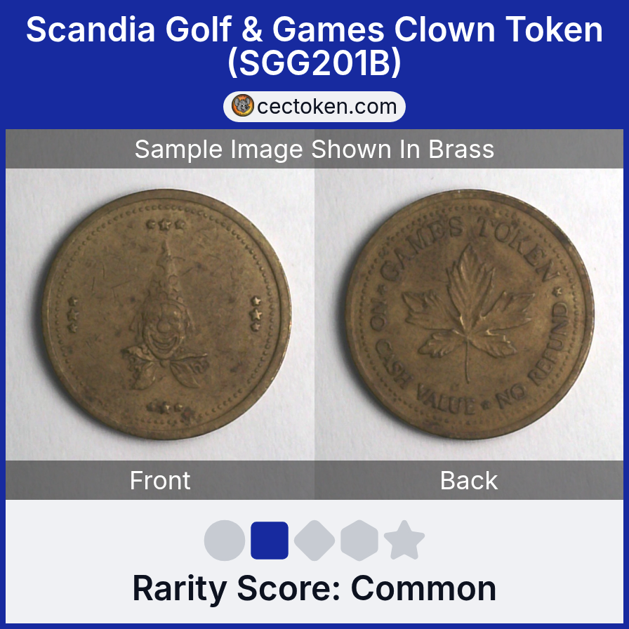 Scandia Golf & Games SGG201B Scandia Golf & Games Clown Token (SGG201B) — sample listing image