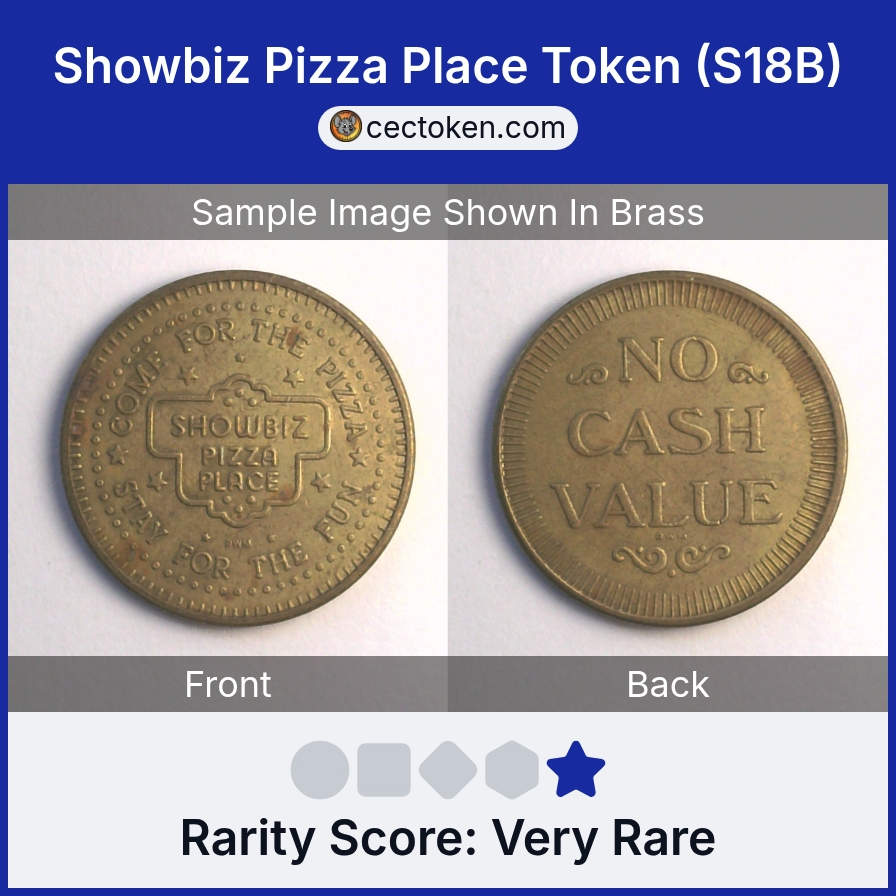 ShowBiz Pizza S18B Showbiz Pizza Place Token (S18B) — sample listing image