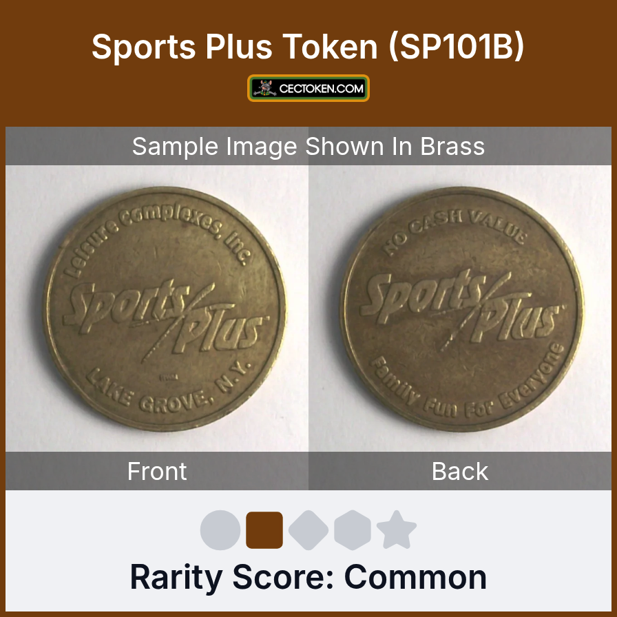 Sports Plus SP101B Sports Plus Token (SP101B) — sample listing image