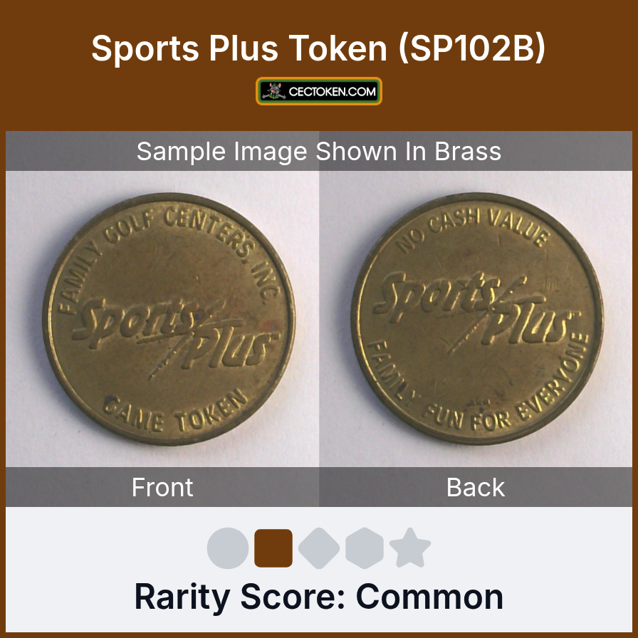 Sports Plus SP102B Sports Plus Token (SP102B) — sample listing image