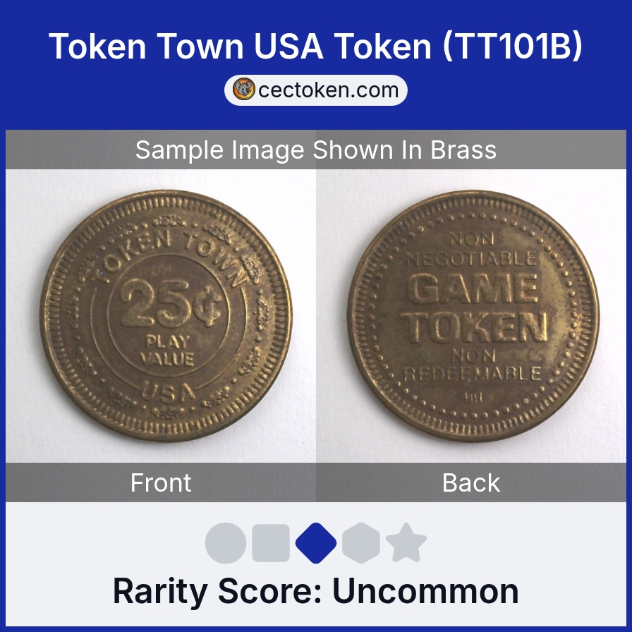 Token Town USA TT101B Token Town USA Token (TT101B) — sample listing image