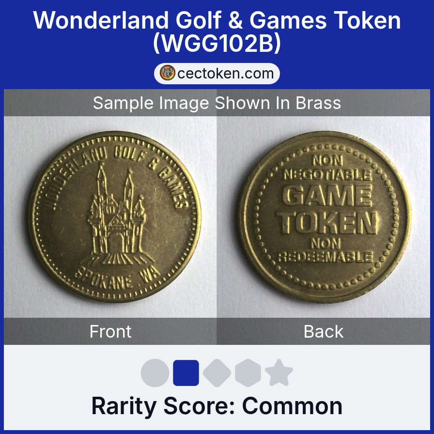 Wonderland Golf & Games WGG102B Wonderland Golf & Games Token (WGG102B) — sample listing image