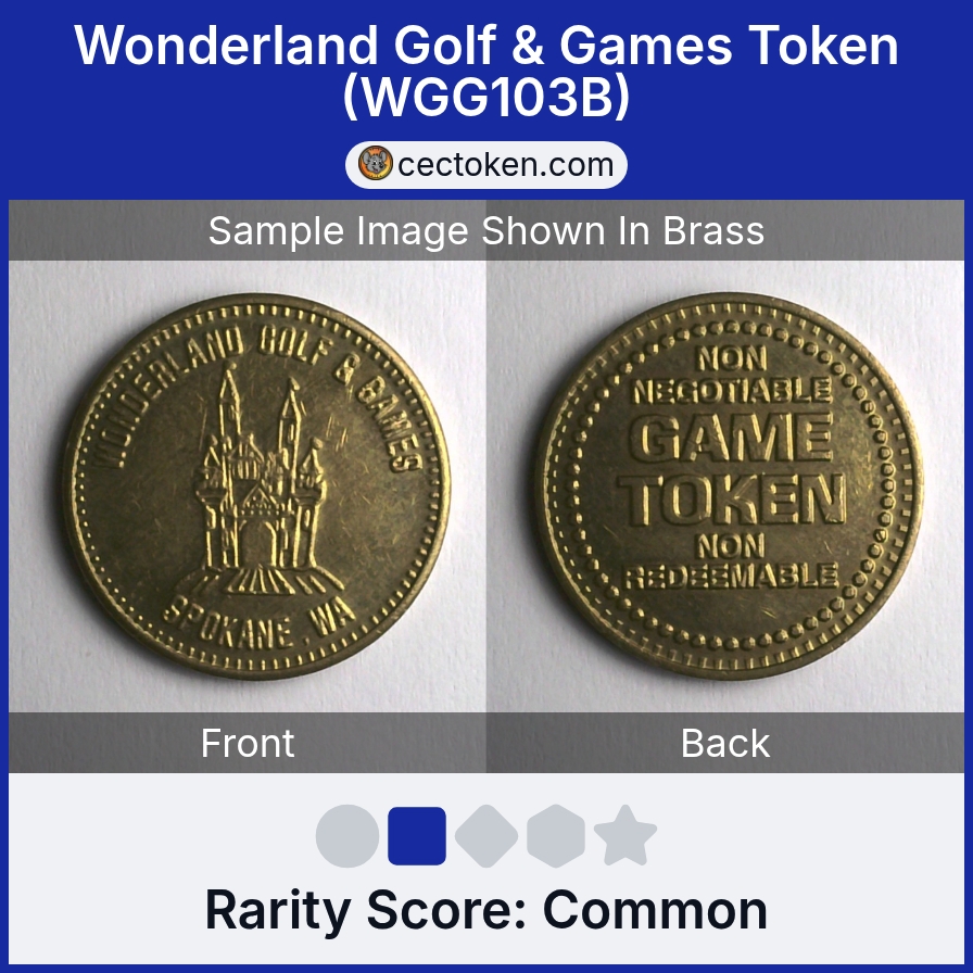 Wonderland Golf & Games WGG103B Wonderland Golf & Games Token (WGG103B) — sample listing image