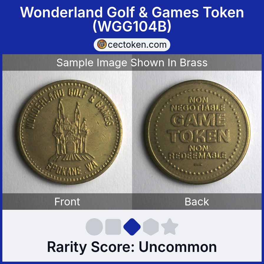 Wonderland Golf & Games WGG104B Wonderland Golf & Games Token (WGG104B) — sample listing image