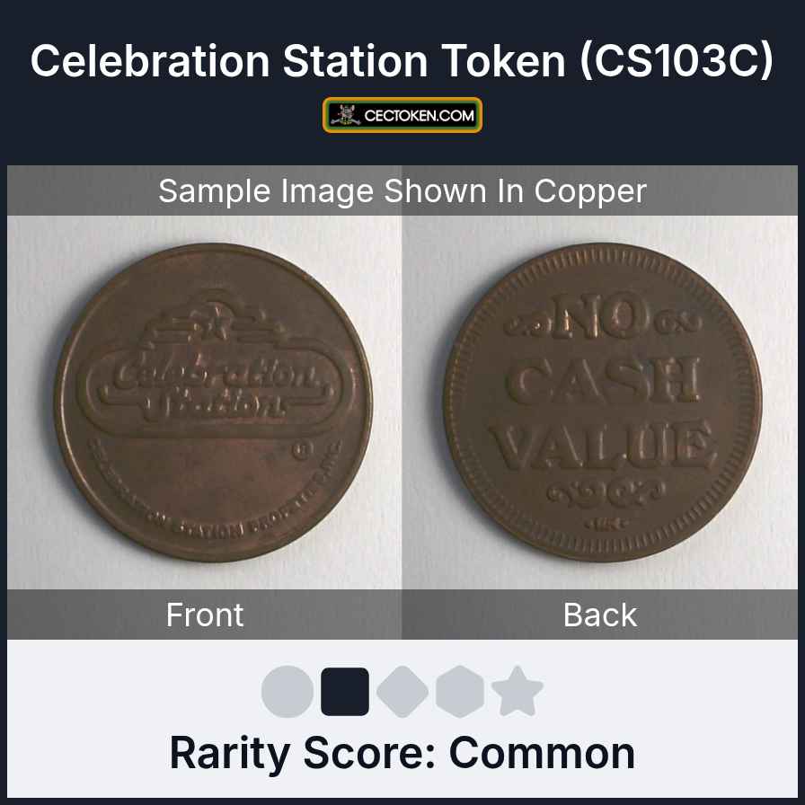 Celebration Station CS103C Celebration Station Token (CS103C) — sample listing image