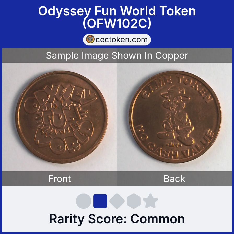 Odyssey Fun World OFW102C Odyssey Fun World Token (OFW102C) — sample listing image