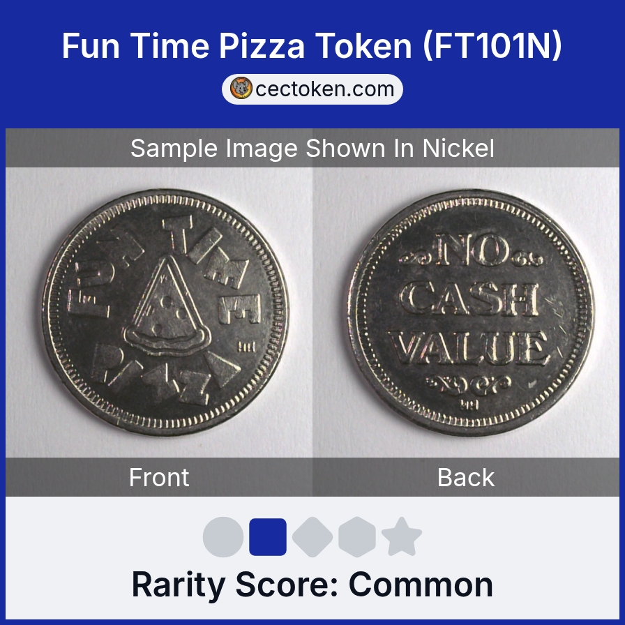 Fun Time Pizza FT101N Fun Time Pizza Token (FT101N) — sample listing image
