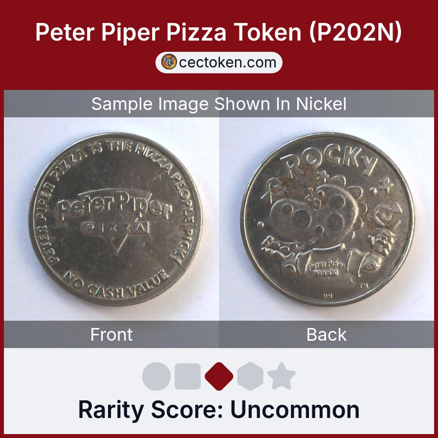Peter Piper Pizza P202N Peter Piper Pizza Token (P202N) — sample listing image
