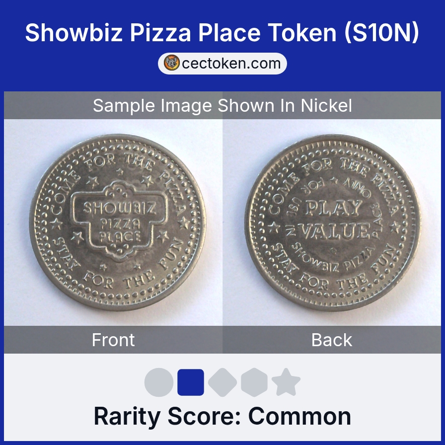 ShowBiz Pizza S10N Showbiz Pizza Place Token (S10N) — sample listing image