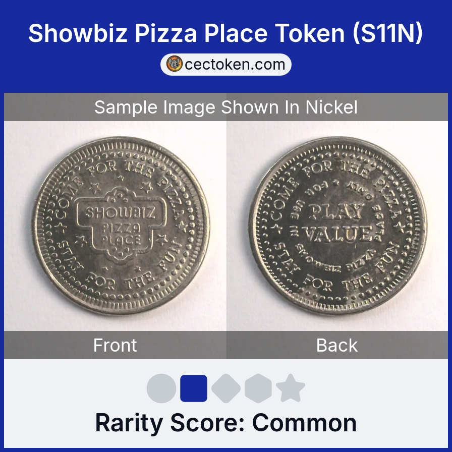 ShowBiz Pizza S11N Showbiz Pizza Place Token (S11N) — sample listing image