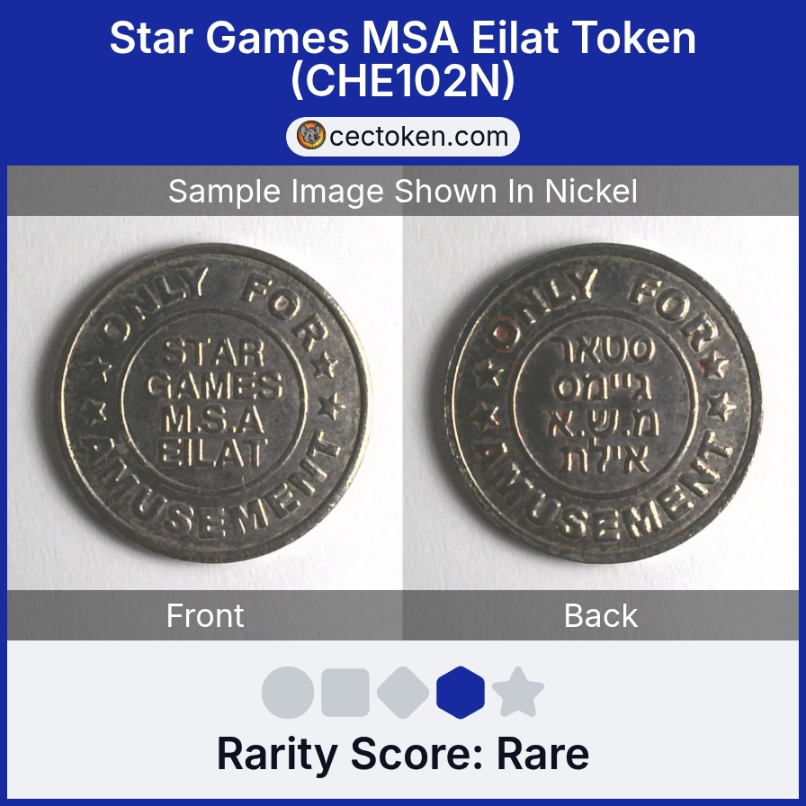 Club Hotel Eilat CHE102N Star Games MSA Eilat Token (CHE102N) — sample listing image