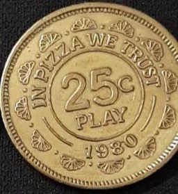 Chuck E. Cheese 150B 1980 Chuck E Cheese Token (150B) (1980) token — reverse