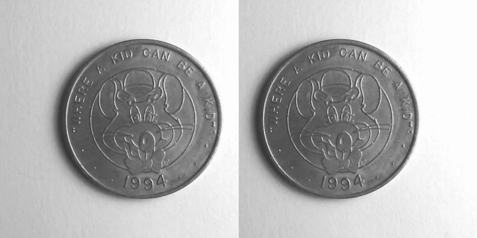 Chuck E. Cheese 313N 1994 Chuck E Cheese Token (313N) (1994) token — front and reverse