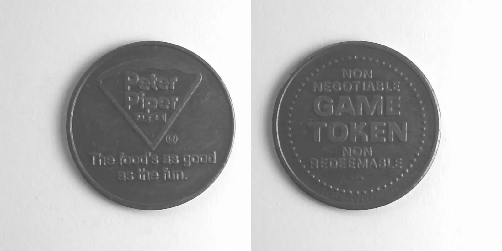Peter Piper Pizza P306N Peter Piper Pizza Token (P306N) token — front and reverse