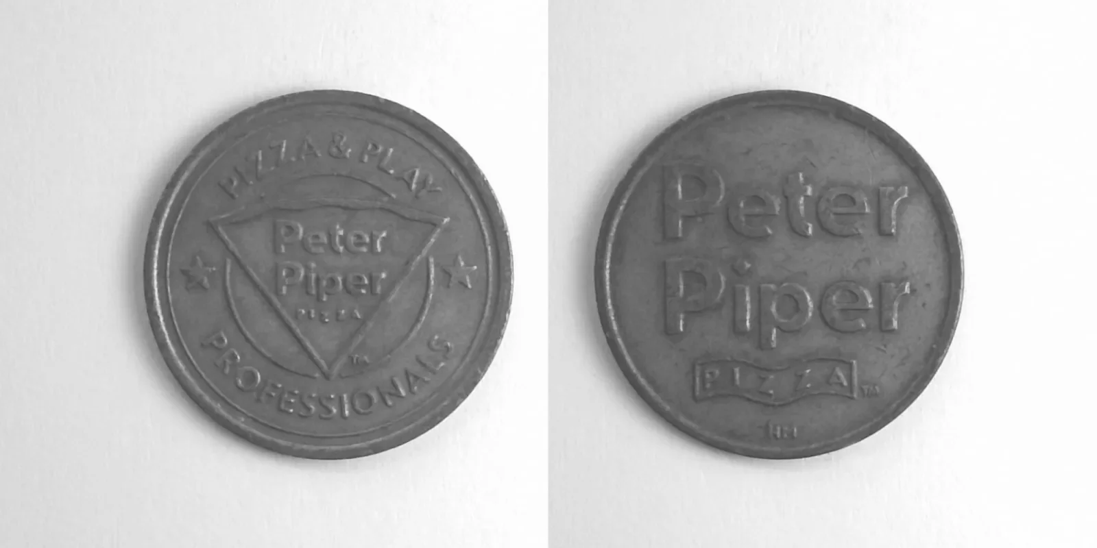 Peter Piper Pizza P313N Peter Piper Pizza Token (P313N) token — front and reverse