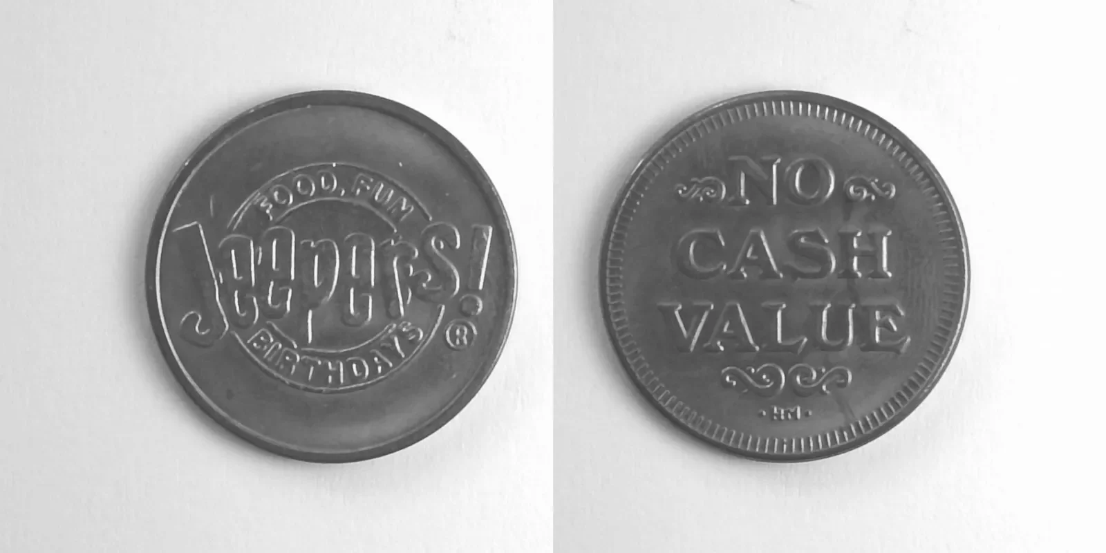 Jeepers! JP403B Jeepers! Token (JP403B) token — front and reverse