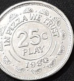 Chuck E. Cheese 150N 1980 Chuck E Cheese Token (150N) (1980) token — reverse