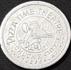 Chuck E. Cheese 150N 1980 Chuck E Cheese Token (150N) (1980) token — front