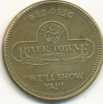 Captain Andy's River Towne CART101B Captain Andy's River Towne Token (CART101B) token — front